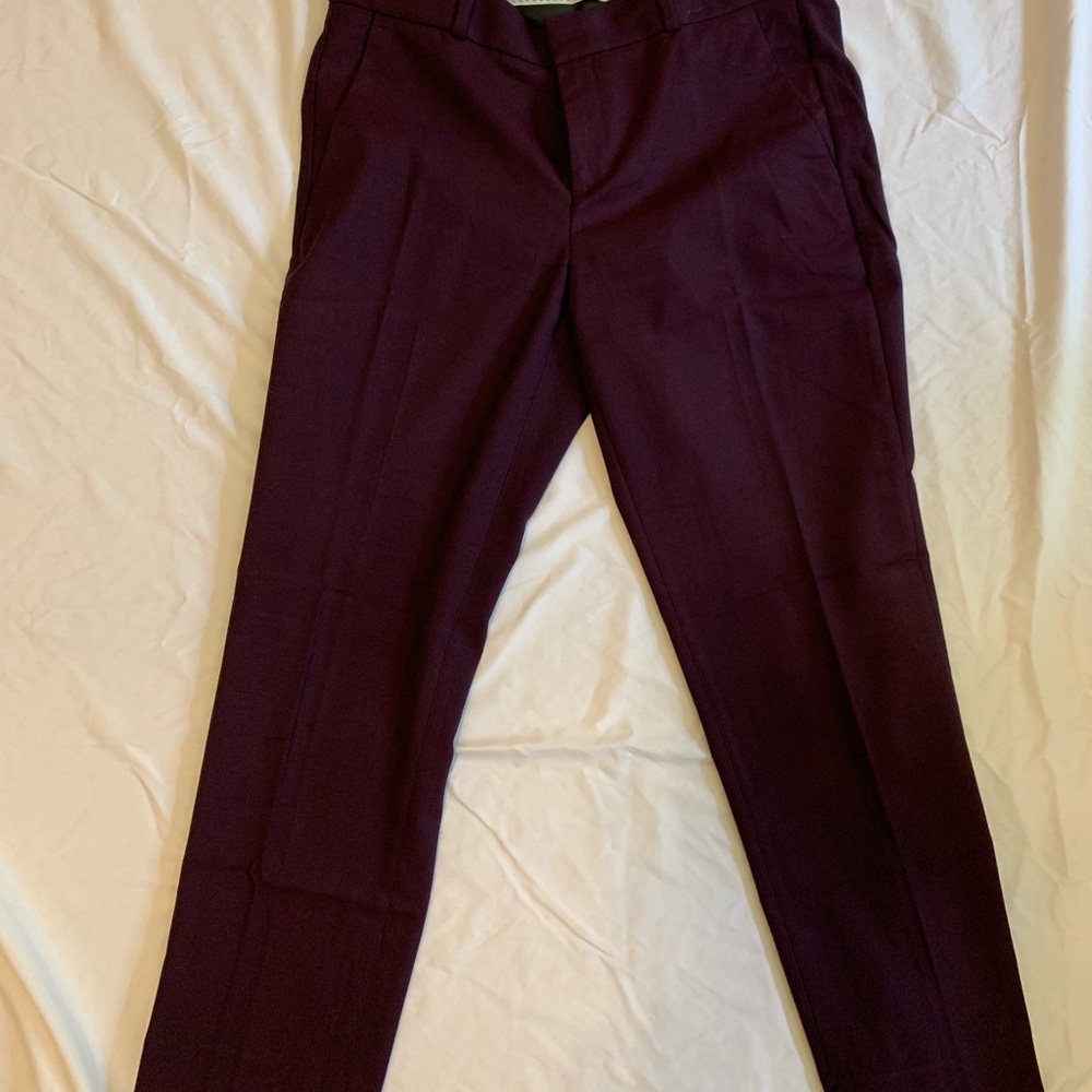 Purple/burgundy wool dress pants